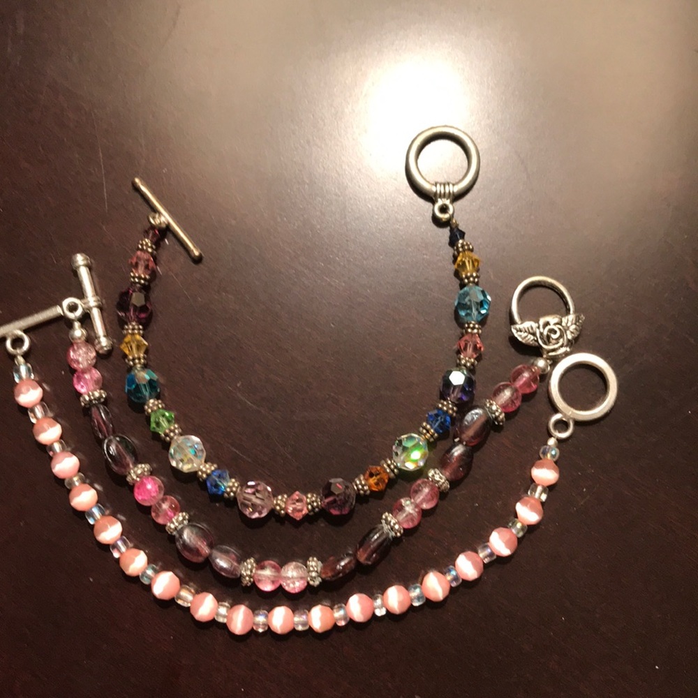 Set of 3 crystal bracelets